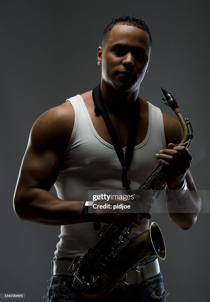 Macho Saxofone Jogador