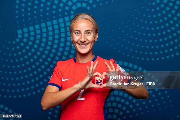 Anja Sonstevold of Norway poses during the official FIFA Women's World Cup Australia & New Zealand 2023 portrait session on July 15, 2023 in...
