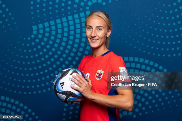 Anja Sonstevold of Norway poses during the official FIFA Women's World Cup Australia & New Zealand 2023 portrait session on July 15, 2023 in...