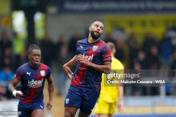 Matt Phillips of West Bromwich Albion reacts following his goal during the Pre-Season friendly between Burton Albion and West Bromwich Albion at...