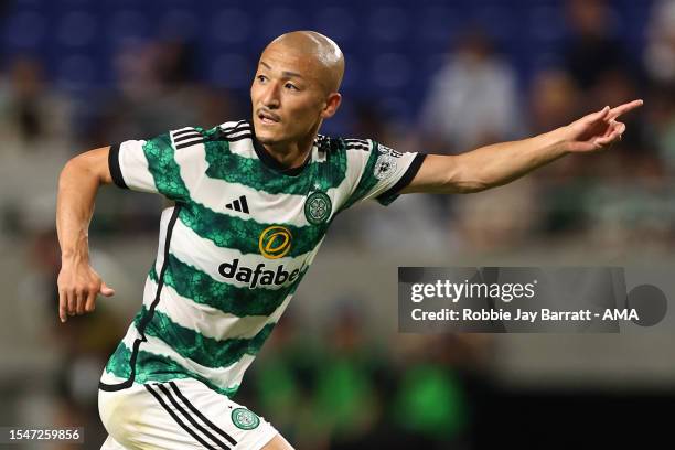 Daizen Maeda of Celtic during the preseason friendly between Celtic and Gamba Osaka at Panasonic Stadium Suita on July 22, 2023 in Suita, Osaka,...