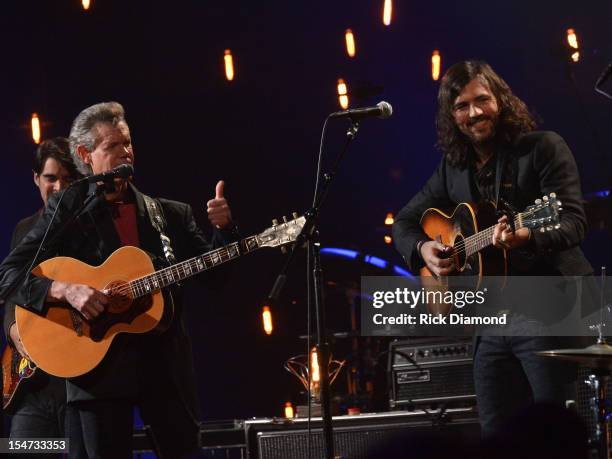 Bob Crawford - Bob Crawford - Avett Brothers, Randy Travis and Scott Avett - Avett Brothers perform during CMT Crossroads: The Avett Brothers And...