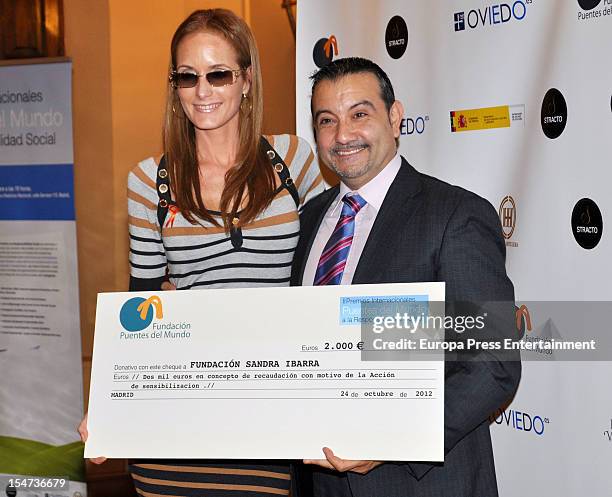 Sandra Ibarra attends 'Internacional Puentes del Mundo a la Responsabilidad Social' Awards on October 24, 2012 in Madrid, Spain.