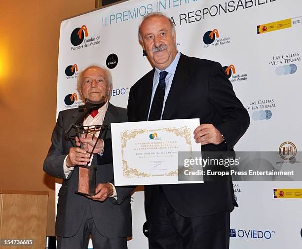 Vicente del Bosque attends 'Internacional Puentes del Mundo a la Responsabilidad Social' Awards on October 24, 2012 in Madrid, Spain.