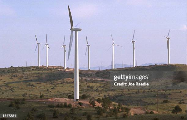 Windmills rise 176 feet into the air at the newest windfarm in west Texas, located on private ranch land in Culberson County, near Guadalupe...