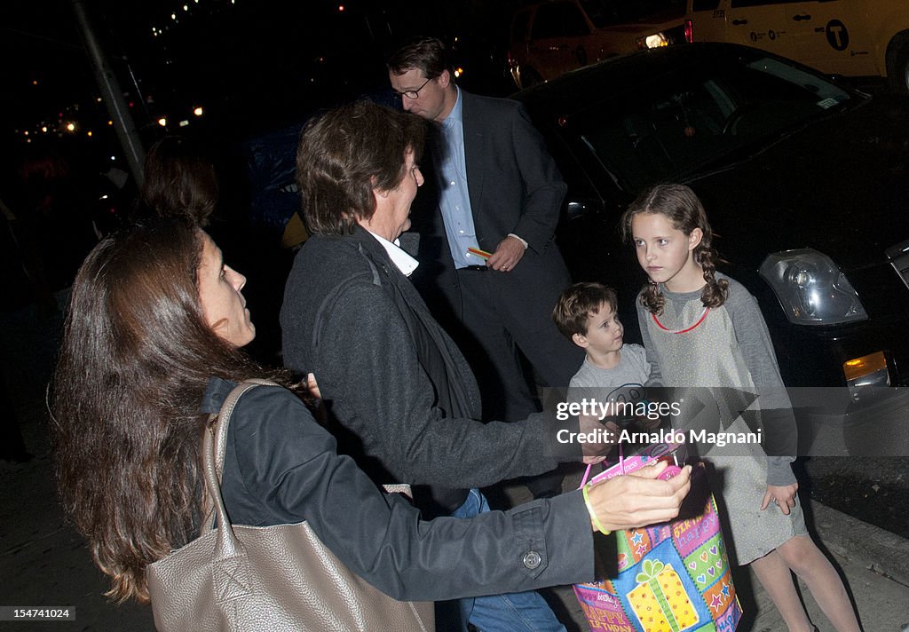 Paul McCartney & Family Sighting In New York City - October 24, 2012