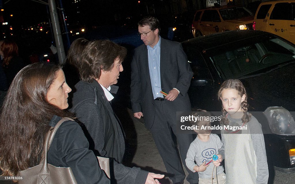 Paul McCartney & Family Sighting In New York City - October 24, 2012