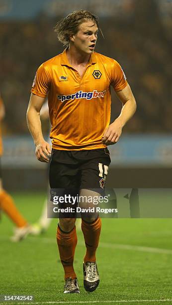 Bjorn Sigurdarson of Wolves looks on during the npower Championship match between Wolverhampton Wanderers and Bolton Wanderers at Molineux on October...