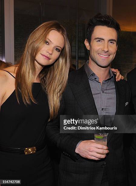 Adam Levine and Behati Prinsloo attend the 2012 GQ Gentlemen's Ball presented by LG, Movado, and Nautica on October 24, 2012 in New York City.