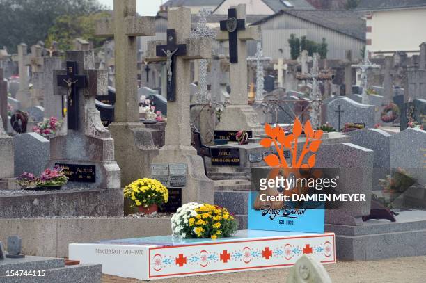 This image taken on October 25, 2012 in Nantes, in western France, shows the "iron grave" of the family of Serge Danot who died in 1990 and was the...