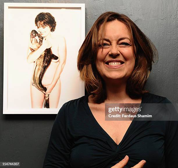 Greta Scacchi attends a photocall ahead of the private view of Rankin: Fishlove on October 25, 2012 in London, England.