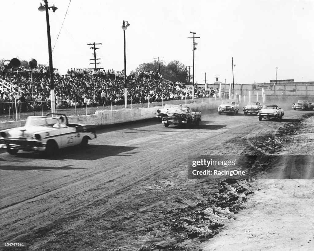 1956 Greensboro NASCAR - Convertible Action