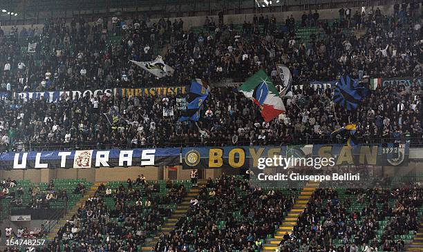 Inter Milan fans before the UEFA Europa League group H match between FC Internazionale Milano and FK Partizan on October 25, 2012 in Milan, Italy.