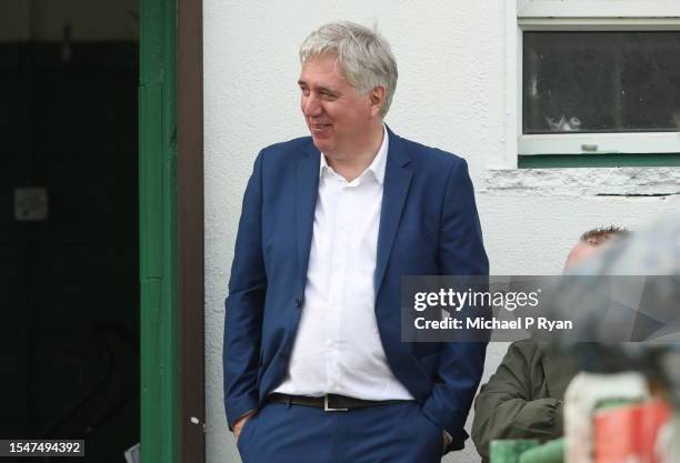 Tipperary , Ireland - 22 July 2023; Former Chief Executive Officer of the FAI John Delaney in attendance during the Sports Direct Men's FAI Cup First...