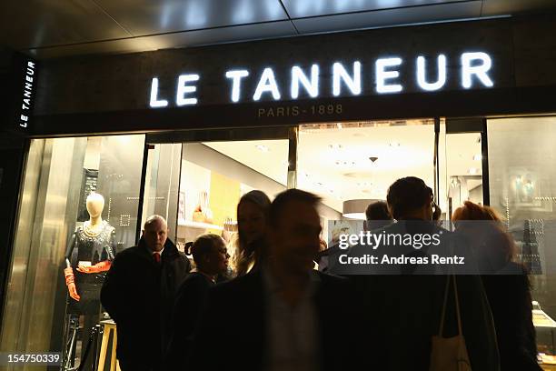 Guests arrive for the 'Le Tanneur' store opening at Quartier 207 on October 25, 2012 in Berlin, Germany.