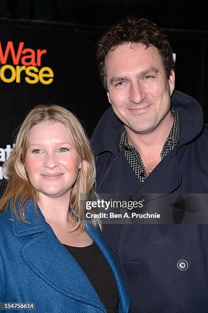 Joanna Page and James Thornton attends the 5th anniversary performance of 'War Horse' at The New London Theatre, Drury Lane on October 25, 2012 in...