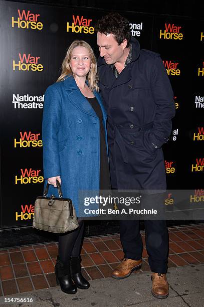 Joanna Page and James Thornton attends the 5th anniversary performance of 'War Horse' at The New London Theatre, Drury Lane on October 25, 2012 in...