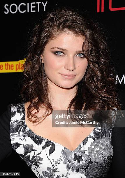 Eve Hewson attends the Weinstein Company & Cinema Society Screening of "This Must Be The Place" at the Tribeca Grand Hotel on October 25, 2012 in New...