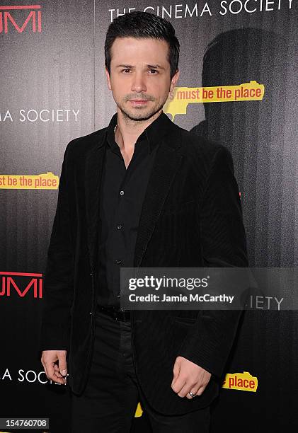 Freddy Rodriguez attends the Weinstein Company & Cinema Society Screening of "This Must Be The Place" at the Tribeca Grand Hotel on October 25, 2012...