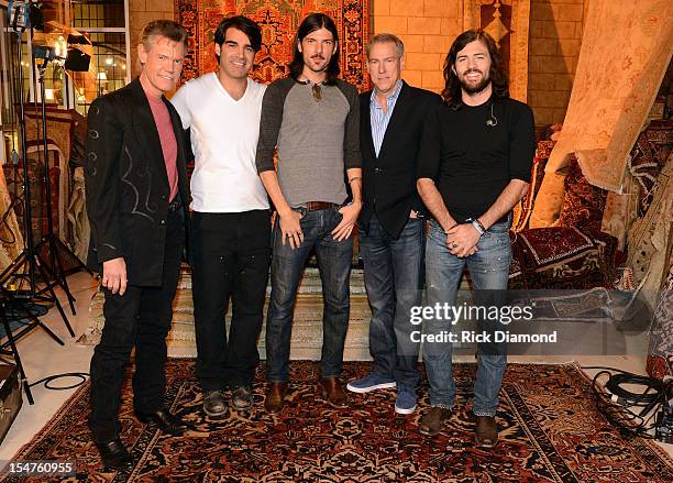 Randy Travis, Bob Crawford - Avett Brothers, Seth Avett, John Hamlin - CMT and Scott Avett during CMT Crossroads: The Avett Brothers And Randy Travis...