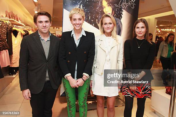 Justin Berkowitz, Laurel Pantin, Mary Kate Steinmiller, and Lindsey Frugier attend the Forever 21 Times Square Flagship Store on October 25, 2012 in...