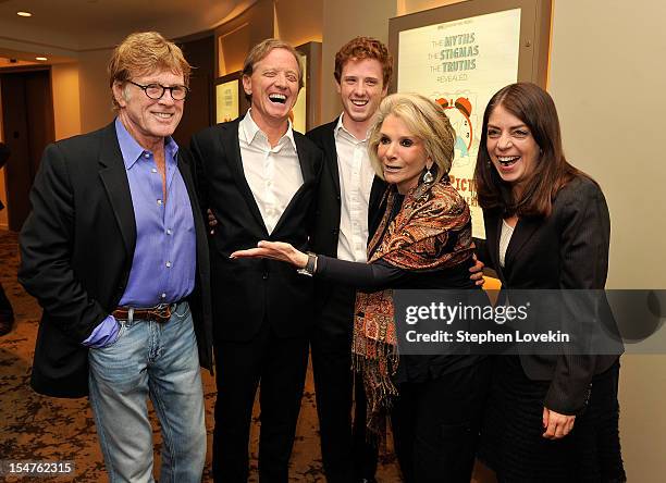 Actor/filmmaker Robert Redford, director James Redford, film subject Dylan Redford, president of HBO Documentary Films Sheila Nevins, and senior vice...