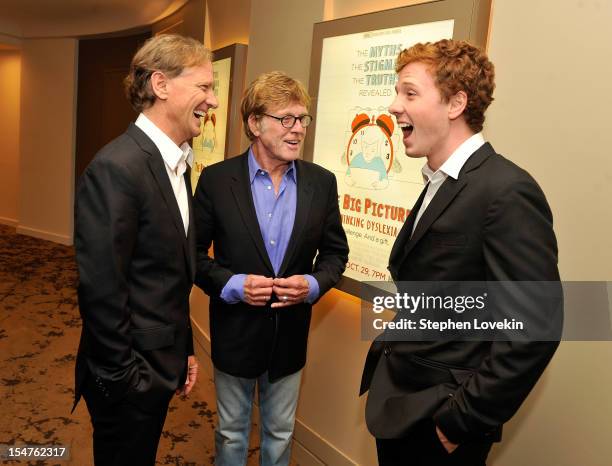 Director James Redford, actor/filmmaker Robert Redford, and film subject Dylan Redford attend HBO's New York Premiere of "The Big Picture: Rethinking...