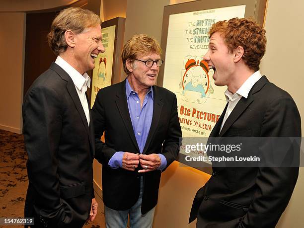 Director James Redford, actor/filmmaker Robert Redford, and film subject Dylan Redford attend HBO's New York Premiere of "The Big Picture: Rethinking...