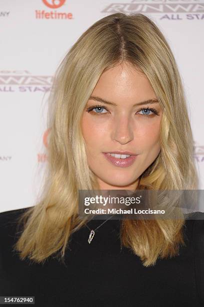 Model Martha Hunt attends Nine West's premiere of "Project Runway All Stars" Season 2 at the Lexington Avenue flagship store on October 25, 2012 in...