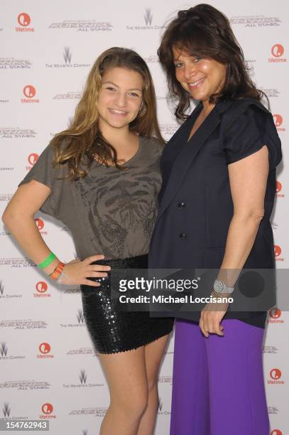 Meryl Poster and daughter Ava Levinson attend Nine West's premiere of "Project Runway All Stars" Season 2 at the Lexington Avenue flagship store on...