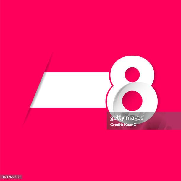 abstract number 8 template. anniversary number template isolated, anniversary icon label, anniversary symbol vector stock illustration - creative08 stock illustrations