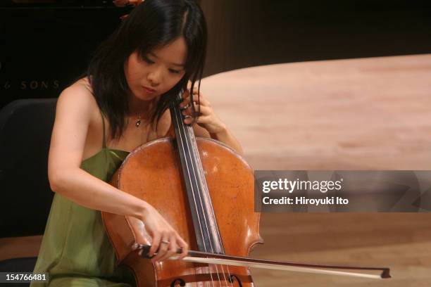"Rewind >> FastForward: 10 Years of counter)induction" at Merkin Concert Hall on Monday night, June 15, 2009.This image;Sumire Kudo on cello...