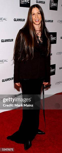 Musician Alanis Morissette attends the 13th Annual Glamour Women of the Year Awards on October 28, 2002 at the Metropolitan Museum of Art in New York...