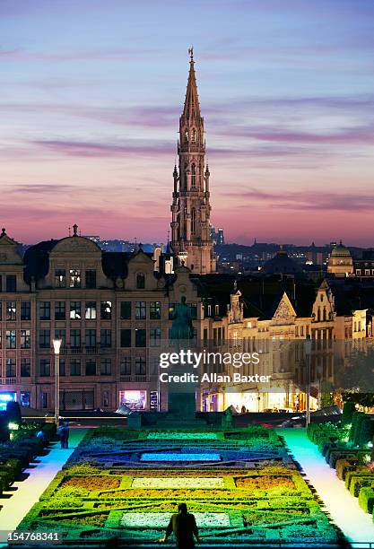 skyline of brussels - brussels skyline stock pictures, royalty-free photos & images