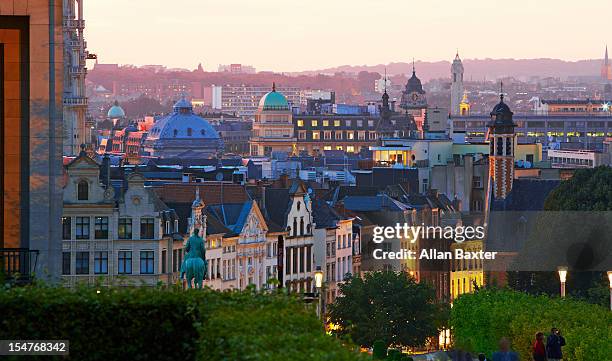 skyline of brussels - panorama brussels stock pictures, royalty-free photos & images