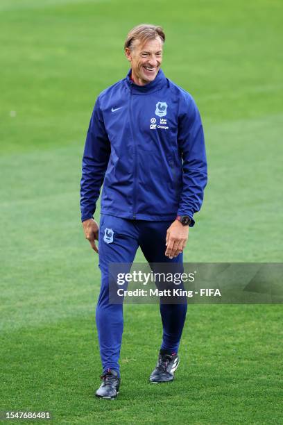 Herve Renard, Head Coach of France, looks on during a France Training Session on July 16, 2023 in Sydney, Australia.