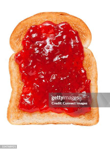 jam on toast - mermelada de fresa fotografías e imágenes de stock