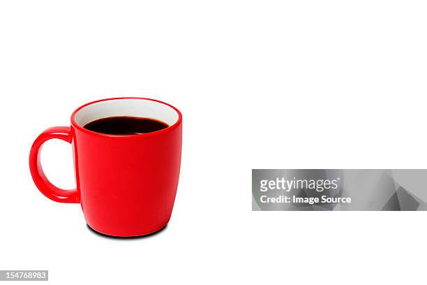 red cup of coffee - coffee cup isolated stock pictures, royalty-free photos & images