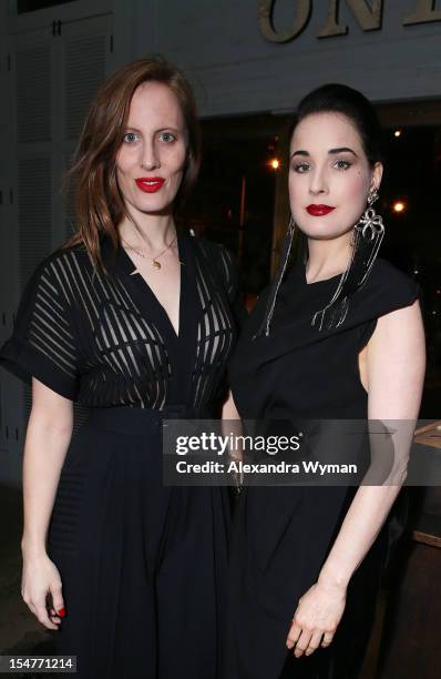 Liz Goldwyn and Dita Von Teese at Flaunt Magazine Fetes Latest Issue Hosted By Leighton Meester With Diesel Black Gold & Stetson Bourbon held at Ink...