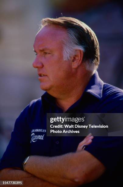Rams Head Coach John Robinson, NFL Football, Dallas Cowboys vs Los Angeles Rams, at Anaheim Stadium.