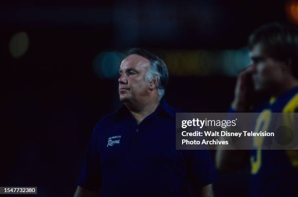 Rams Head Coach John Robinson, NFL Football, Dallas Cowboys vs Los Angeles Rams, at Anaheim Stadium.