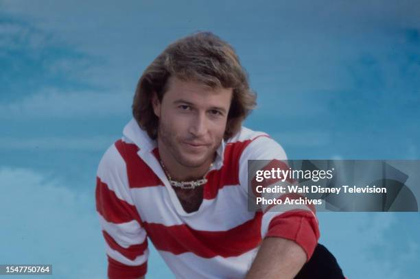 Los Angeles, CA Andy Gibb appearing on the ABC tv special 'The Real Trivial Pursuit' based on the popular board game.