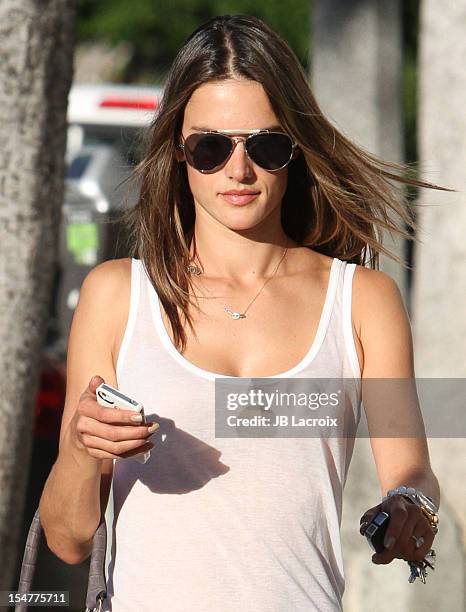 Alessandra Ambrosio is seen in Santa Monica on October 25, 2012 in Los Angeles, California.