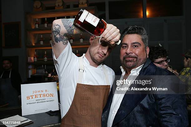 Chef Michael Voltaggio and Luis Barajas at Flaunt Magazine Fetes Latest Issue Hosted By Leighton Meester With Diesel Black Gold & Stetson Bourbon...