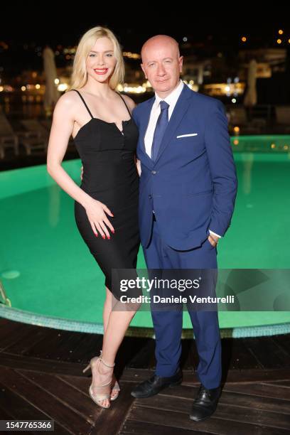 Ria Antoniou and Sergio Fabi attends the Ischia Global Fest 2023 on July 15, 2023 in Ischia, Italy.