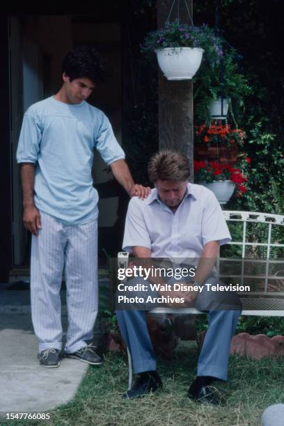 Simi Valley, CA Matthew Labyorteaux, Martin Sheen appearing in the ABC tv movie 'Shattered Spirits'.