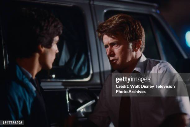 Simi Valley, CA Matthew Labyorteaux, Martin Sheen appearing in the ABC tv movie 'Shattered Spirits'.