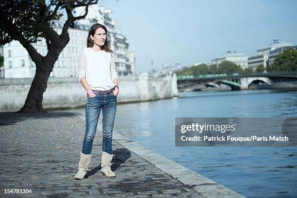 Writer and journalist Mazarine Pingeot is photographed for Paris Match on September 21, 2012 in Paris, France.