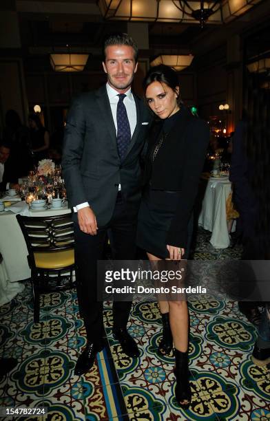 David Beckham and Victoria Beckham attend Dinner To Celebrate The 2012 CFDA/Vogue fashion fund finalists and the BFC London show rooms designers...