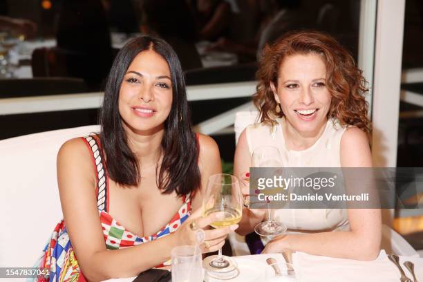 Moran Atias and Anna Ammirati attend the Ischia Global Fest 2023 on July 15, 2023 in Ischia, Italy.